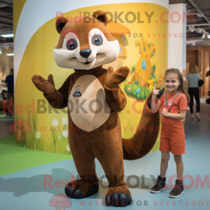 Brun Marten maskot kostume...