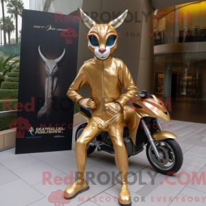 Gold Gazelle mascot costume...