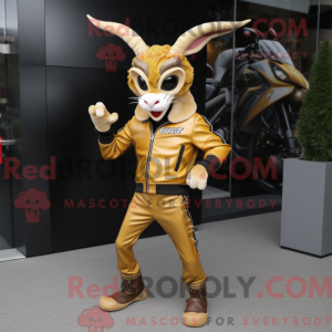 Gold Gazelle maskot kostume...