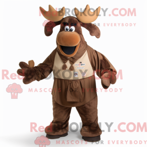 Brown Moose mascot costume...