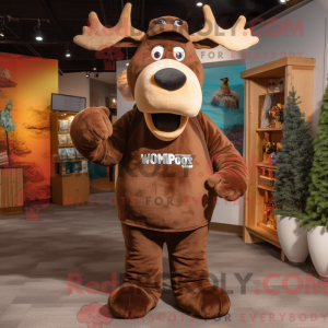 Brown Moose mascot costume...