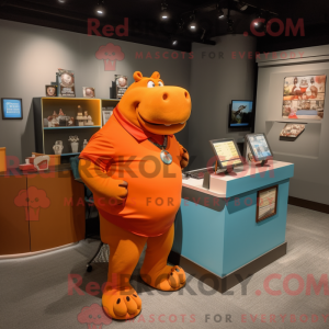 Orange Hippopotamus mascot...