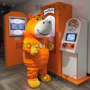 Orange Hippopotamus mascot...