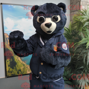 Navy Spectacled Bear mascot...
