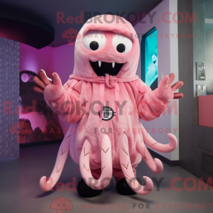 Pink Kraken mascot costume...