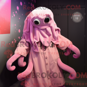 Pink Kraken maskot kostume...