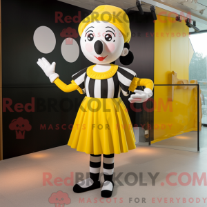 Yellow Mime mascot costume...