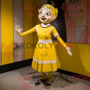 Yellow Mime mascot costume...