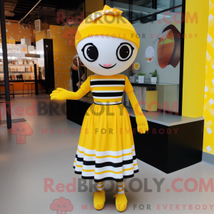 Yellow Mime mascot costume...