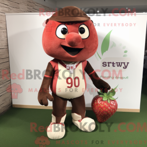 Brun jordbær maskot kostume...