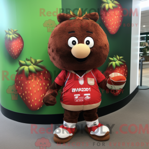 Brown Strawberry mascot...