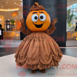 Brun græskar maskot kostume...