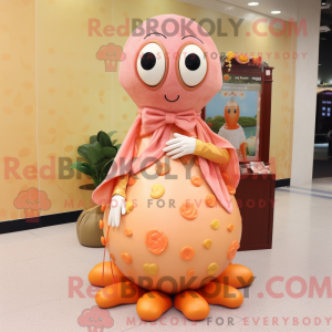 Peach Squid mascot costume...