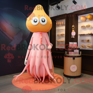 Peach Squid mascot costume...
