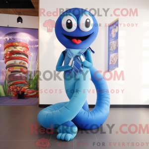 Blue Snake mascotte kostuum...