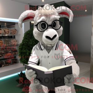 Silver Goat mascot costume...