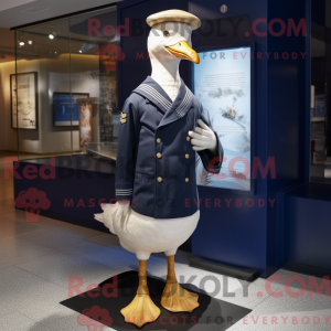 Navy Goose maskot kostume...