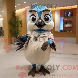 Beige Blue Jay maskot...