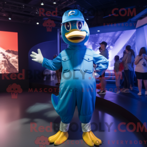Blue Geese mascot costume...
