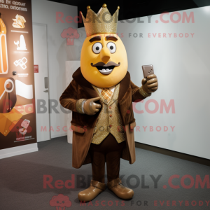 Brun konge maskot kostume...