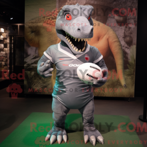 Gray Tyrannosaurus mascot...