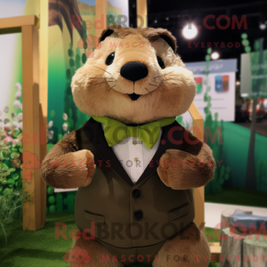 Olive Marmot maskot kostume...
