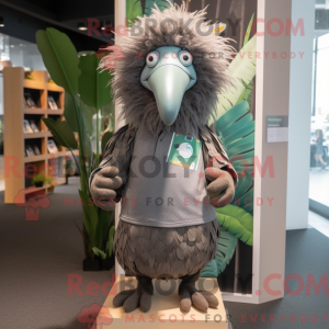 Grå Kiwi maskot kostume...