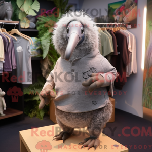 Grå Kiwi maskot kostume...
