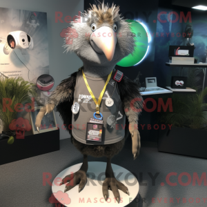 Grå Kiwi maskot kostume...