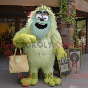 Lime Green Yeti mascot...