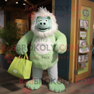 Lime Green Yeti mascot...