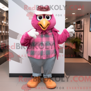 Pink Quail mascot costume...