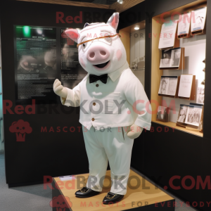 White Pig mascot costume...