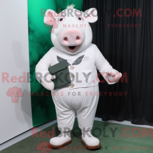 White Pig mascot costume...