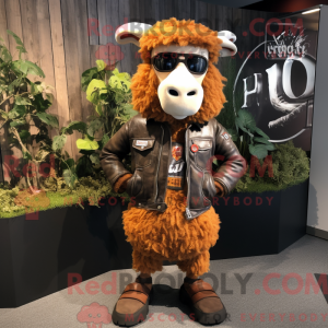 Rust Merino Sheep mascot...