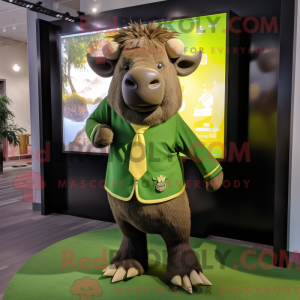 Olive Yak maskot kostume...
