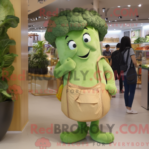 Tan Broccoli mascot costume...