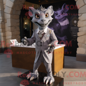 Grå Gargoyle maskot kostume...