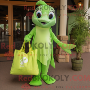 Lime Green Dolphin maskot...