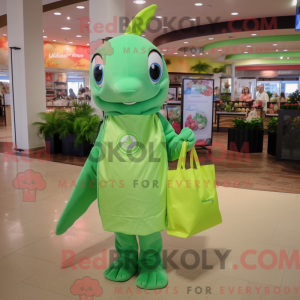 Lime Green Dolphin maskot...