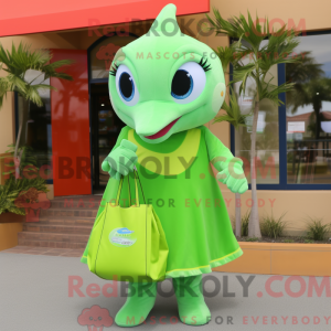 Lime Green Dolphin maskot...