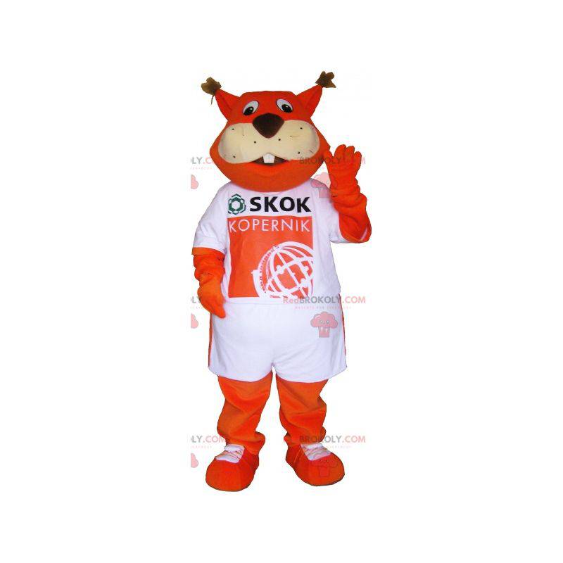 Pomarańczowy lis maskotka na sobie t-shirt - Redbrokoly.com