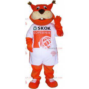 Pomarańczowy lis maskotka na sobie t-shirt - Redbrokoly.com