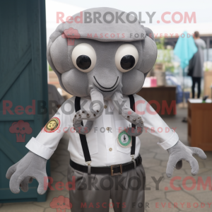 Postava maskota šedé...