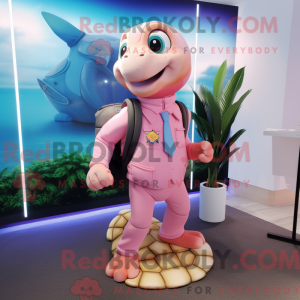Pink Sea Turtle mascot...