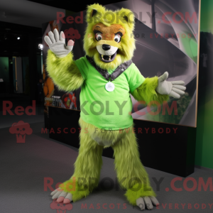 Lime Green Werewolf mascot...