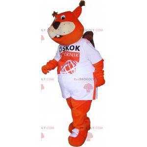 Pomarańczowy lis maskotka na sobie t-shirt - Redbrokoly.com
