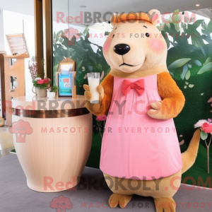 Peach Capybara maskot...