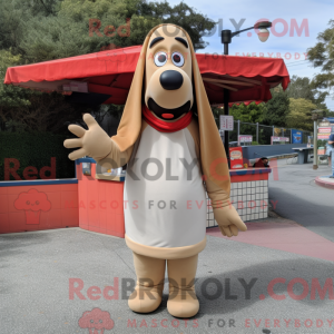 Tan Hot Dogs mascot costume...