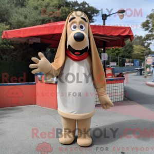 Tan Hot Dogs maskot kostume...